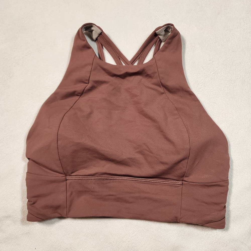 Lululemon Free To Be Serene High Neck Sports Bra Mauve Size 8 W7ASNS